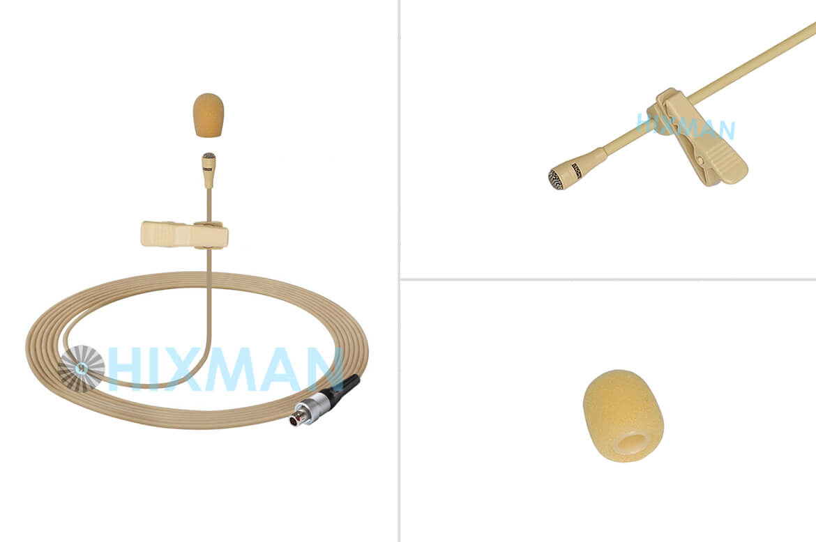 HIXMAN LB1-S3 Lavalier Microphone for Sennheiser Shure Trantec Lectrosonics Audio Limited WisyCom Zaxcom Wireless Transmitter