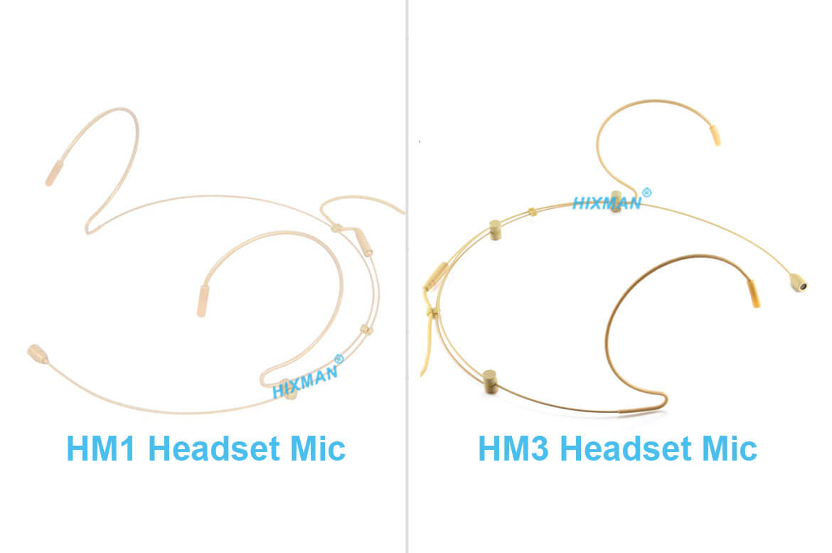 What are different HIXMAN HM1 and HM3 Miniature Headset Microphone?